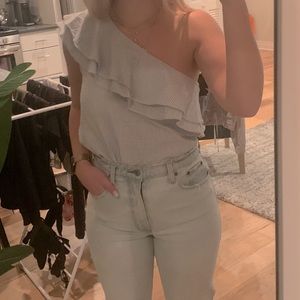Lucky Brand One Shoulder Ruffle Top